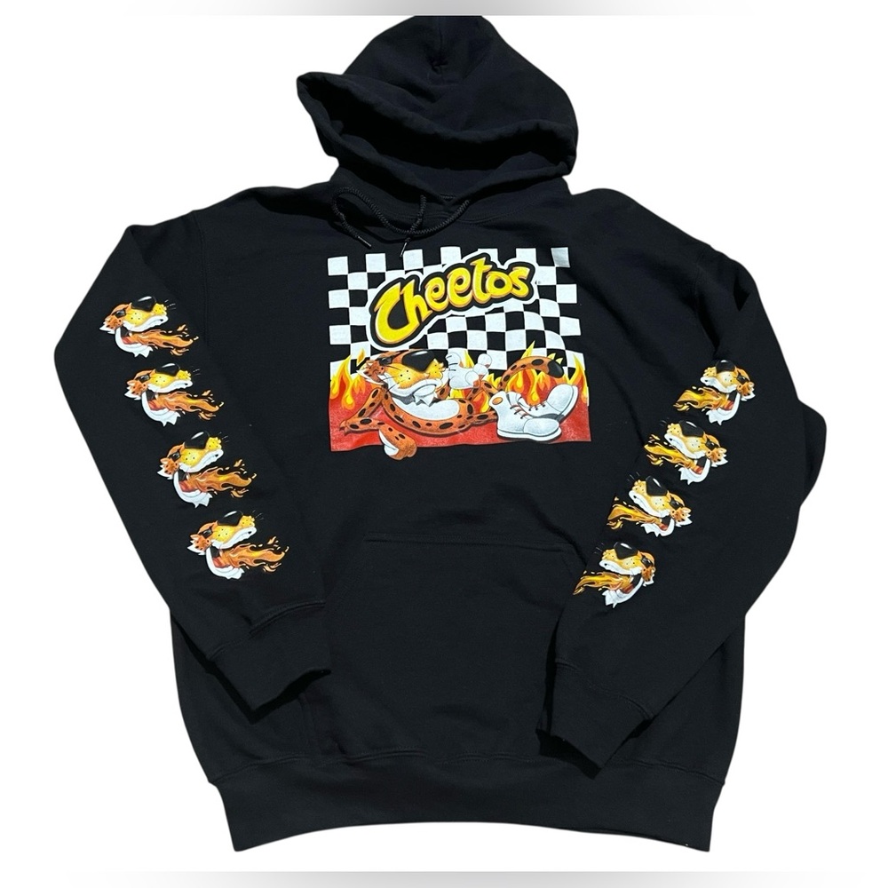 Cheetos Flamin'‎ Hot Chester Checkered Hoodie black size medium